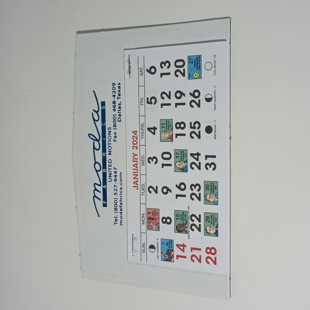 $2 Add-on 2024 Monthly Desk Calendar Moda Fabrics